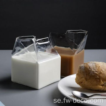 350 ml Creative Milk Box Glass Mug